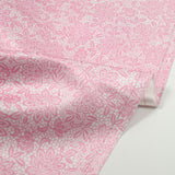 Satin duchesse polyester imprimé dentelle rose