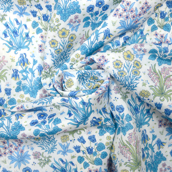 Cotton Liberty ® Colombe Study Bleu per meter