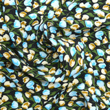 Viscose imprimée Valentine bleu fond noir