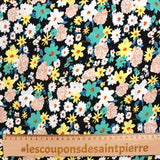 Printed viscose Lina Green Black Background