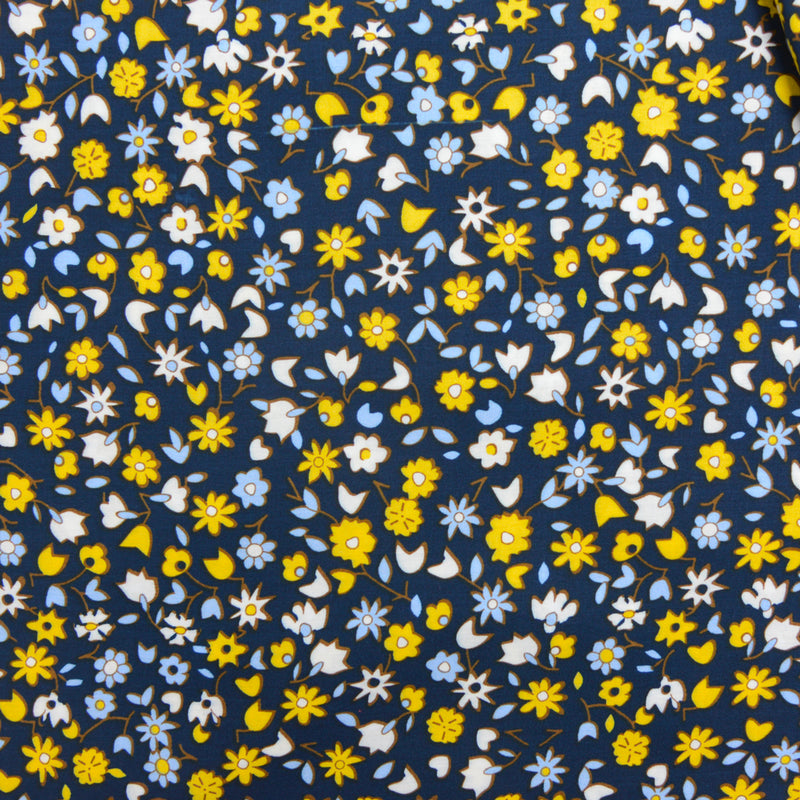 Viscose imprimée Lucie fond marine