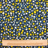 Viscose imprimée Lucie fond marine