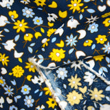 Viscose imprimée Lucie fond marine