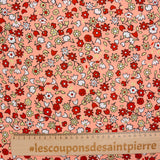 Viscose imprimée Lucie fond saumon