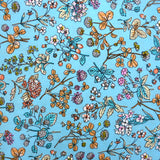 Viscose imprimée Elena fond bleu