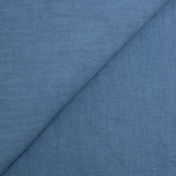 100% Navy blue washed linen