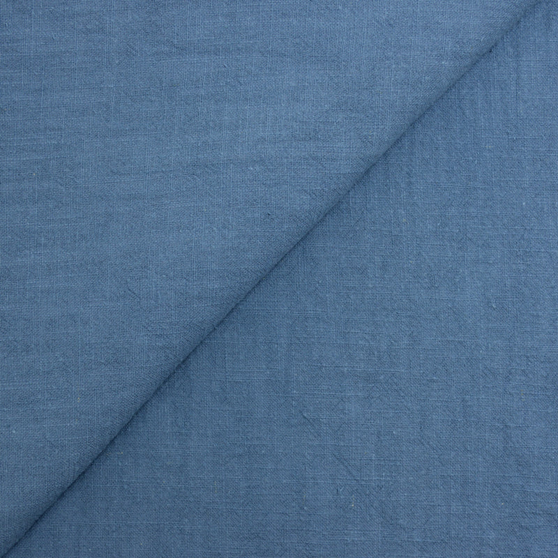 100% Navy blue washed linen