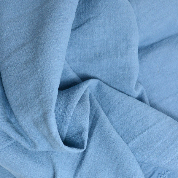 100% Lin lavé bleu guède