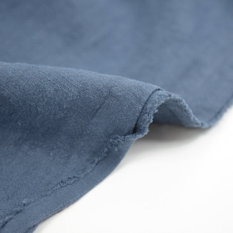 100% Navy blue washed linen