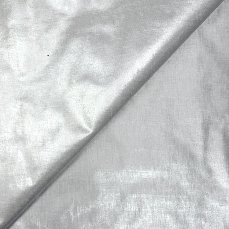 Polyester lamé gris perle