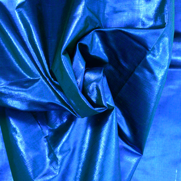 Polyester lamé bleu électrique