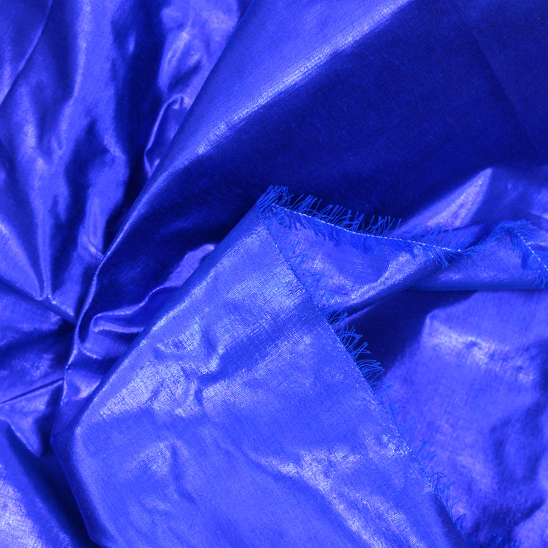 Polyester lamé bleu