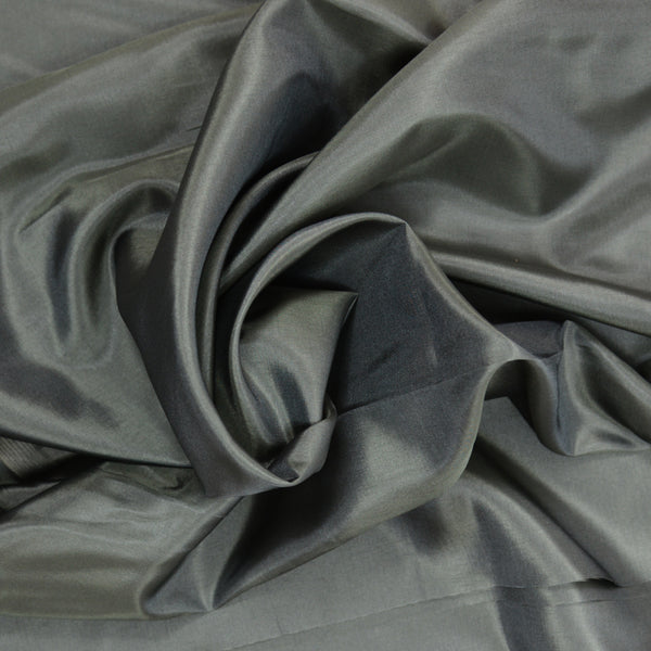 Pongé de soie et polyester gris anthracite