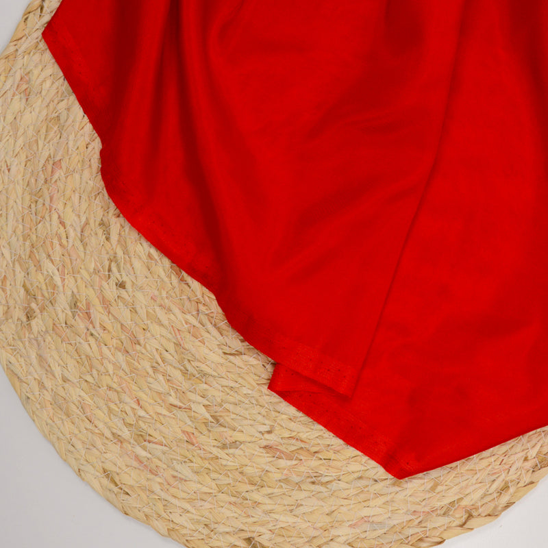 Pongé de soie et polyester rouge