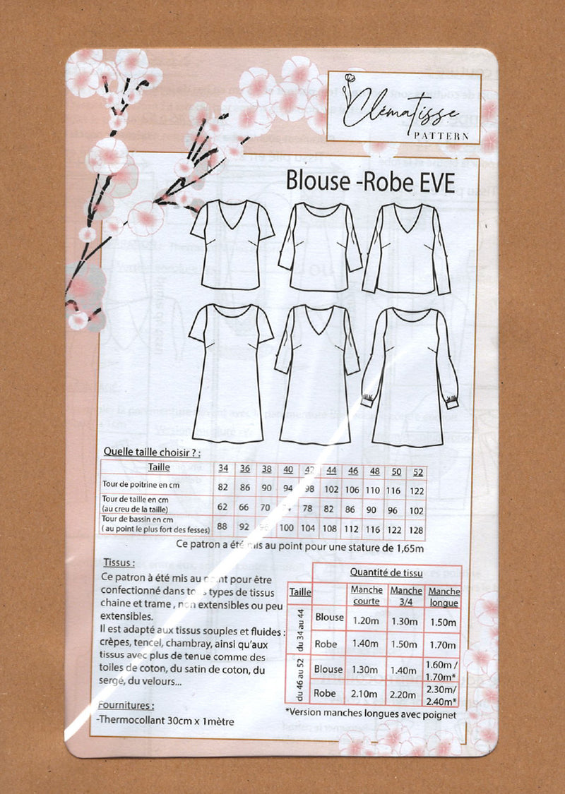 Patron de couture Blouse-Robe EVE