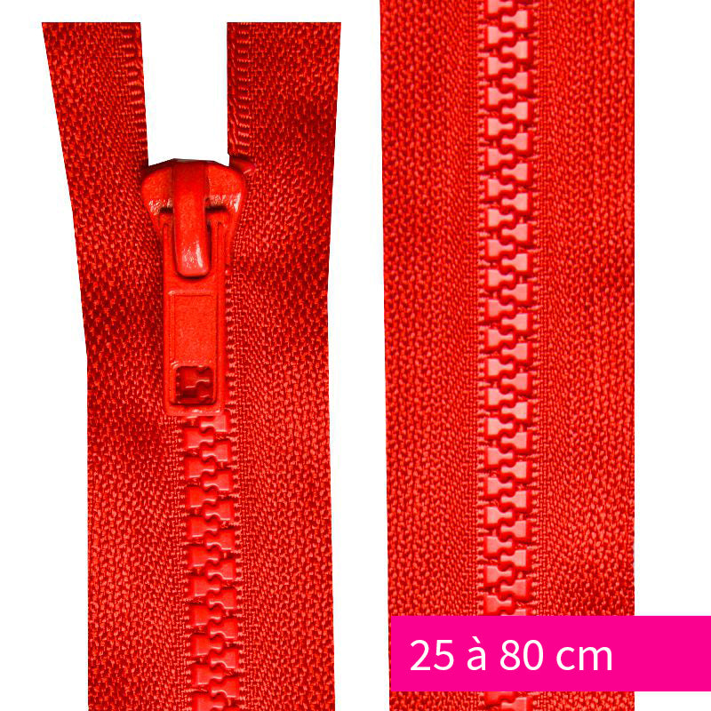 Injected closure n ° 5 separable from 25 to 80 cm red