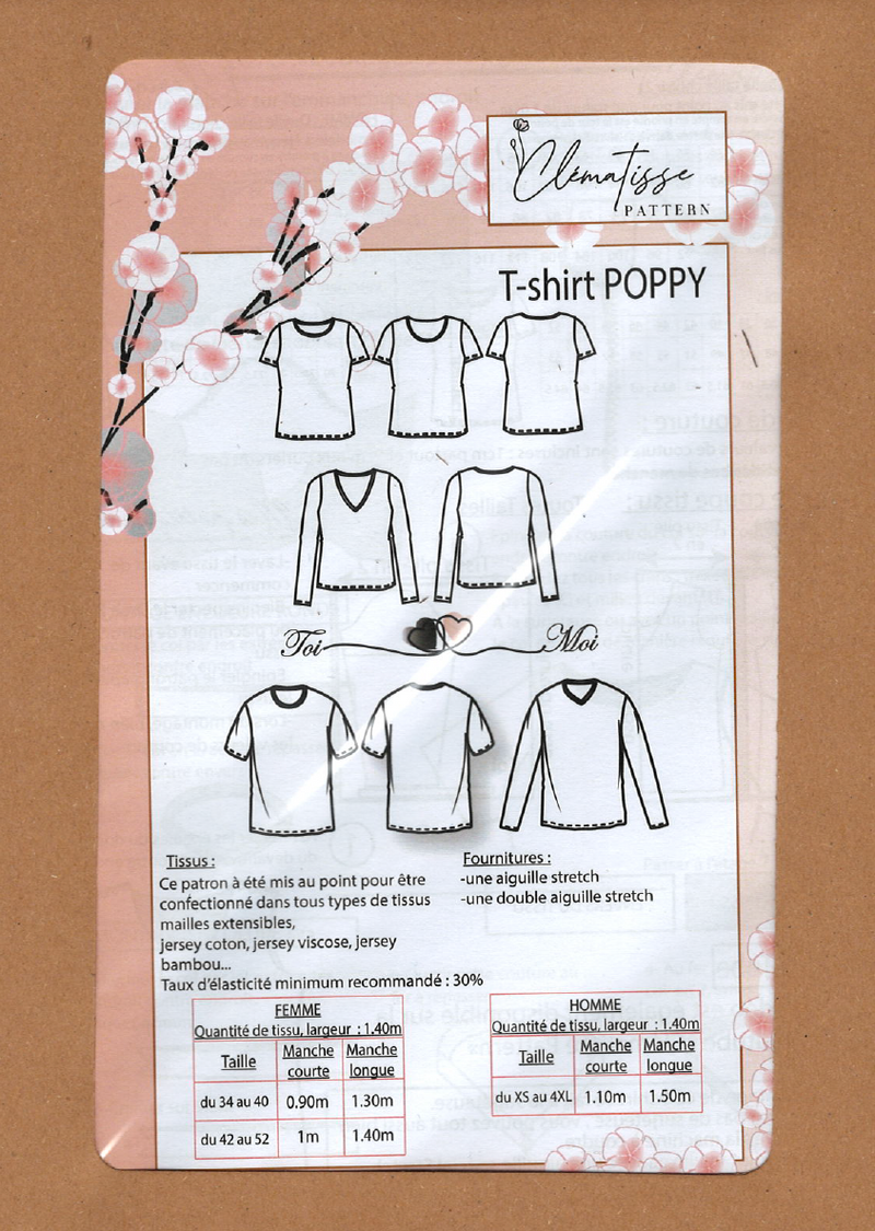 Patron de couture T-shirt POPPY