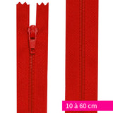 Fermeture nylon non-séparable de 10 à 60 cm Rouge