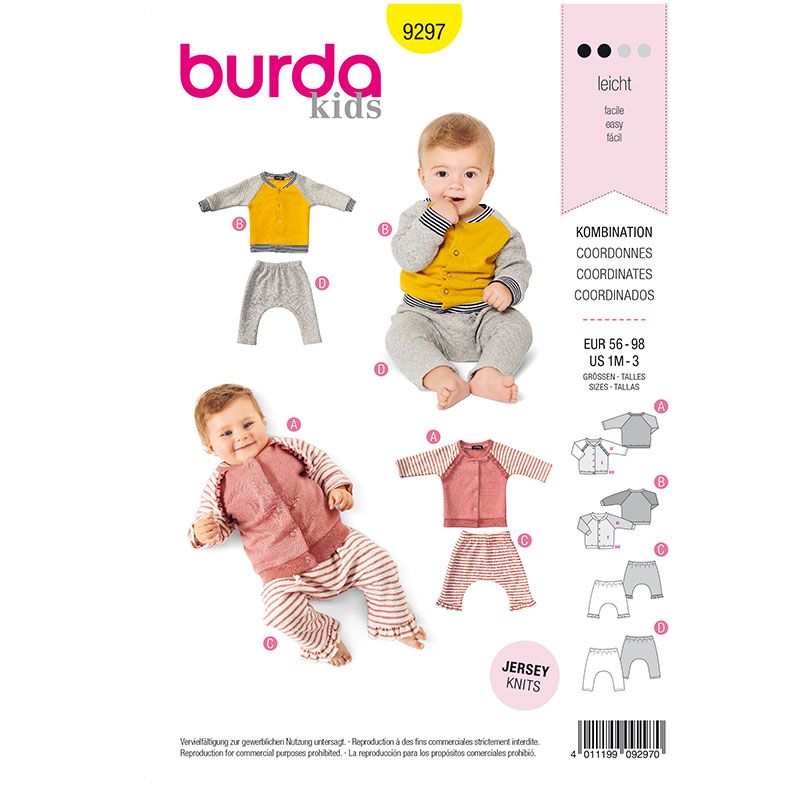 Patron Burda n°9297: Veste bébé