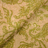 Tweed jacquard polyester vert fond beige rosé
