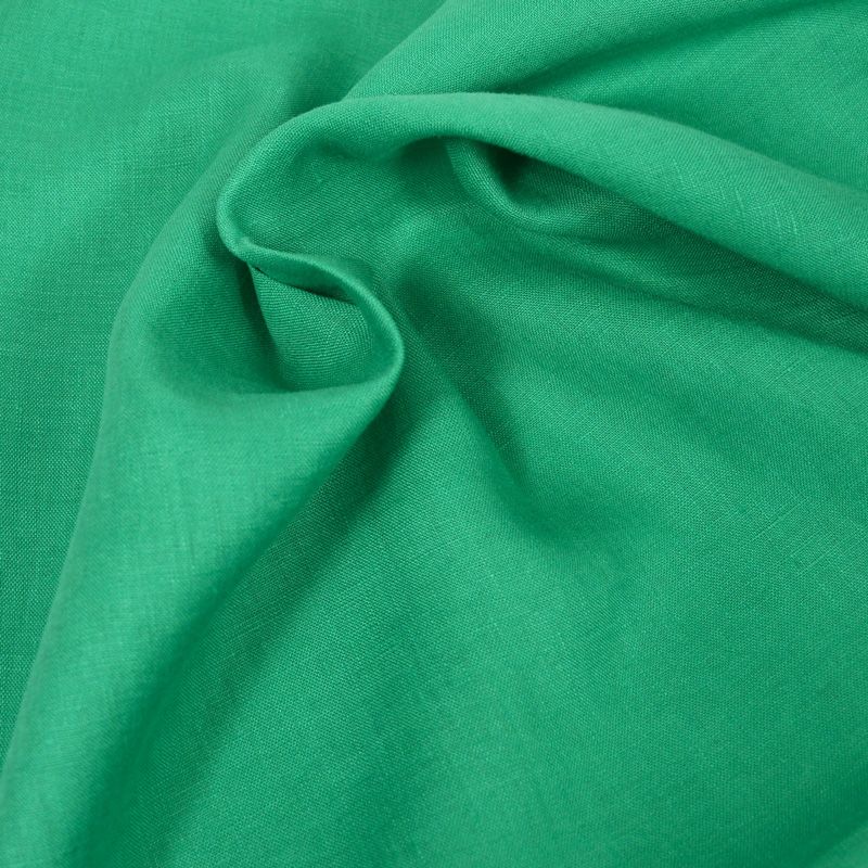 Tela de lino viscosa verde por metro ideal para decoración y ropa
