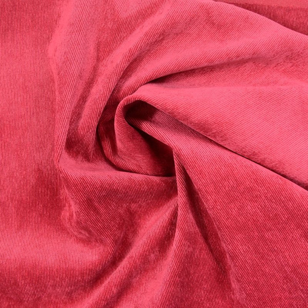 Velours polyester fines côtes rouge framboise – Les Coupons de Saint-Pierre