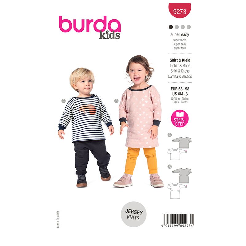 Patron Burda n°9273: Enfant T-shirt & Robe
