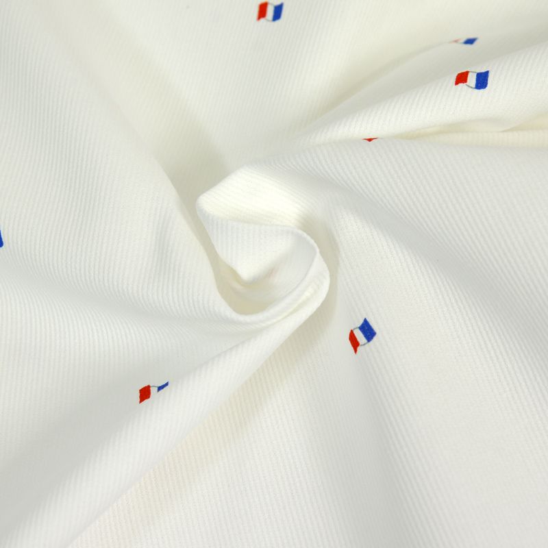 Piqué de coton imprimé drapeaux français
