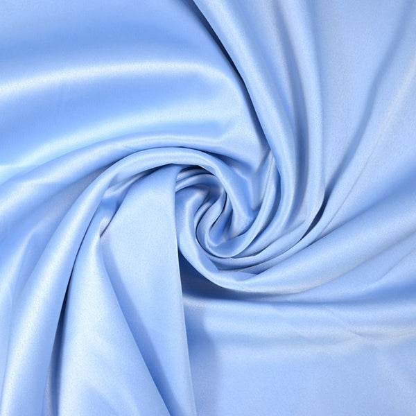 Crêpe satin polyester bleu ciel