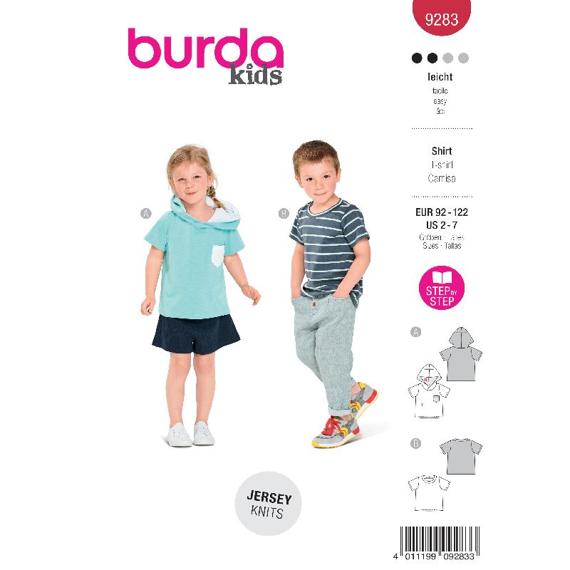 Patron Burda n°9283 Enfant : T-Shirt