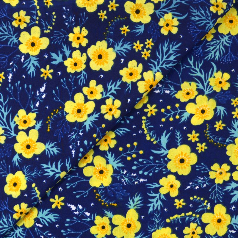Microfibre imprimée pluie d'amour fond marine