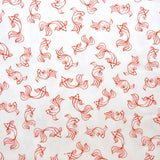 Piqué de coton imprimé poisson japonais rouge Coupon 45x45 cm