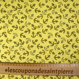 Coton imprimé ancre fond jaune