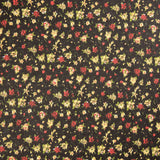 Coton imprimé cueillir la fleur fond noir