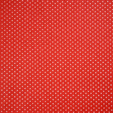Coton imprimé petit pois blanc fond rouge