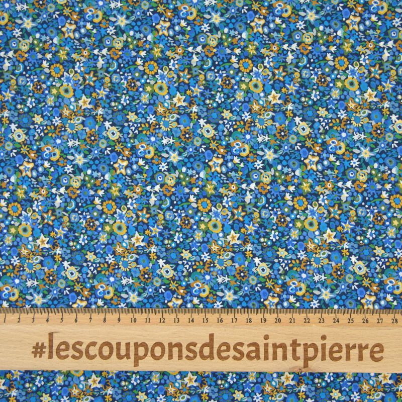 Coton liberty ® DAZZLE bleu au mètre