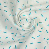 Piqué de coton imprimé feux d'artifice bleu fond blanc 45x45 cm