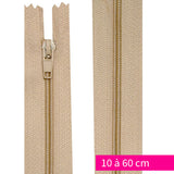 Nylon closure non-separable from 10 to 60 cm beige