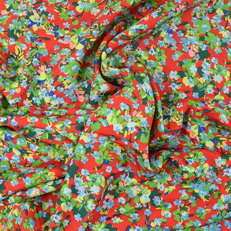 Microfibre imprimée majestueux fond rouge