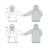 Patron Burda n°6195: Robe sweat-shirt à capuche femme