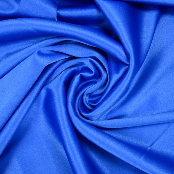 Crêpe satin polyester bleu électrique
