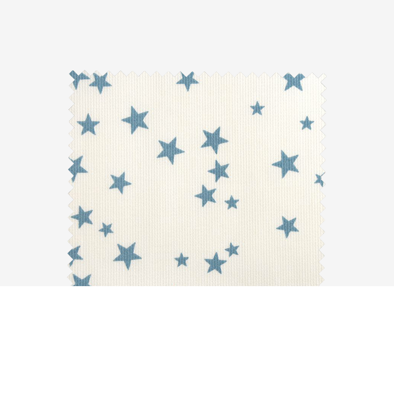 Piqué de coton imprimé  étoiles bleues  Coupon 45x45 cm