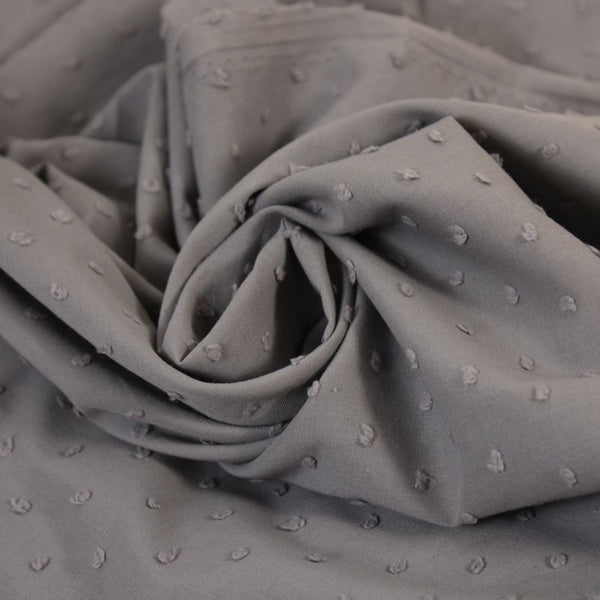 Voile de coton Plumetis gris