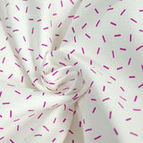 Piqué de coton imprimé feux d'artifice violet fond blanc Coupon 45x45 cm