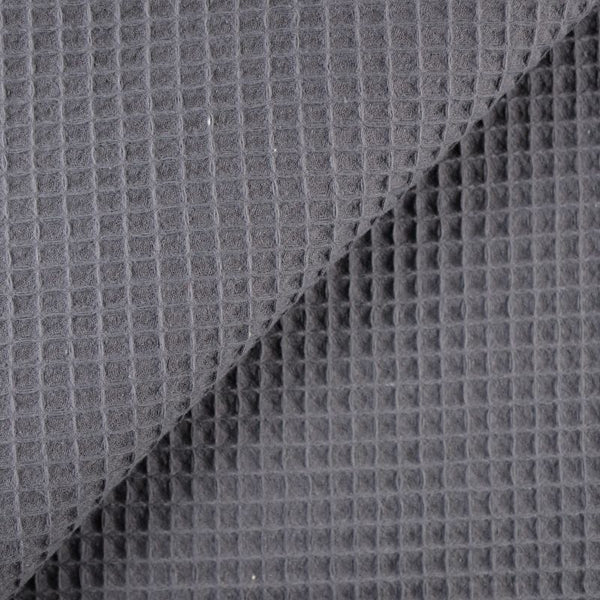 Coton 100% nid d'abeille gris anthracite
