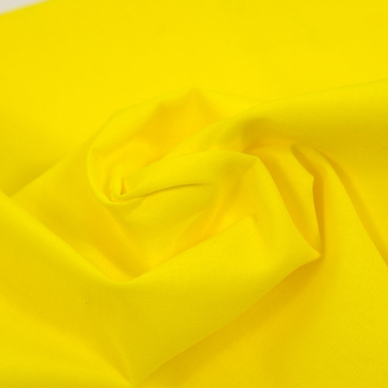 Coton uni jaune soleil