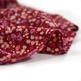 Microfibre imprimée alambiquée fond bordeaux