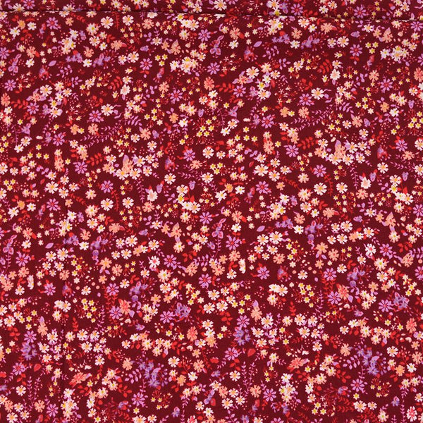 Microfibre imprimée alambiquée fond bordeaux