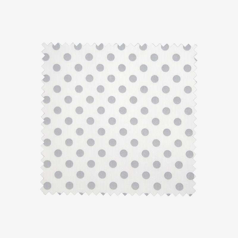 Piqué de coton milleraies imprimé pois gris sur fond blancCoupon 45x45 cm