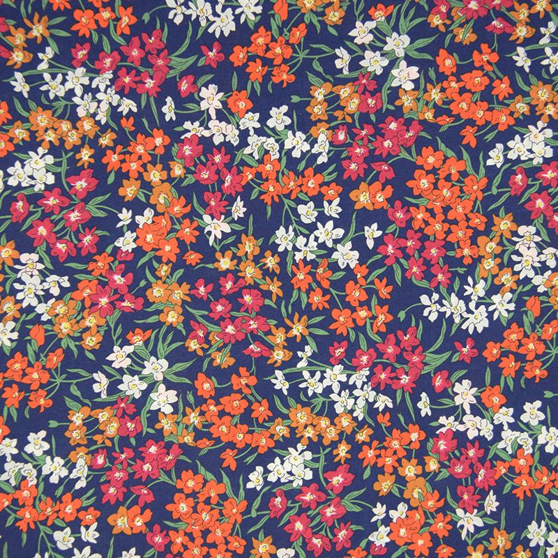 Coton liberty ® Sea Blossoms orange au mètre